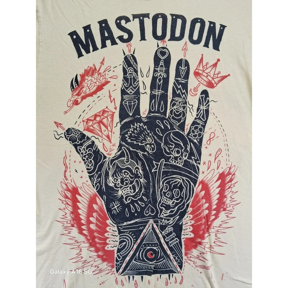 Mastodon Men Yellow Tshirt Size M - Picture 2 of 6